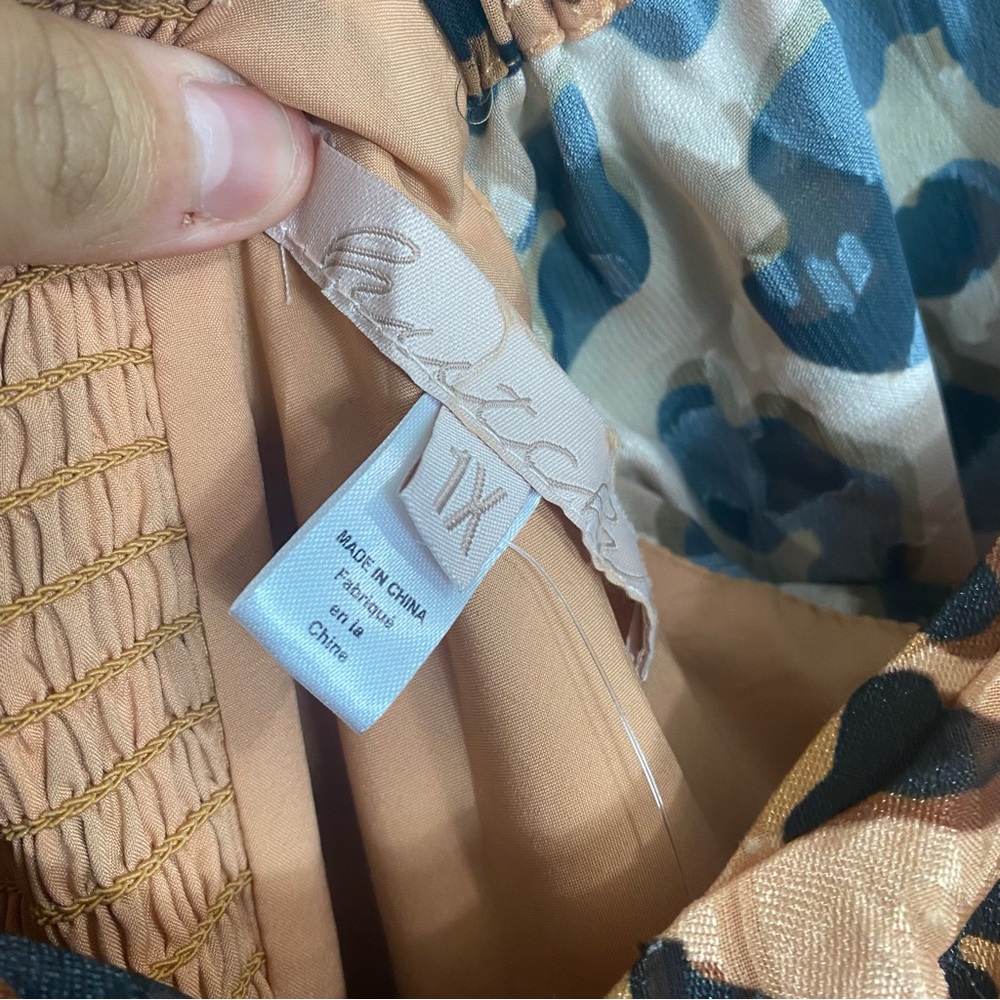 Anthropologie Hutch Leopard Cheetah Twist Puff Sleeve Ruffle Hem Midi Dress 1X - Picture 4 of 7